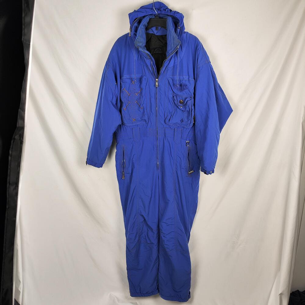 Vintage Bogner Coveralls Womens 40 Blue Hooded Ski Suit One Piece USA Nylon